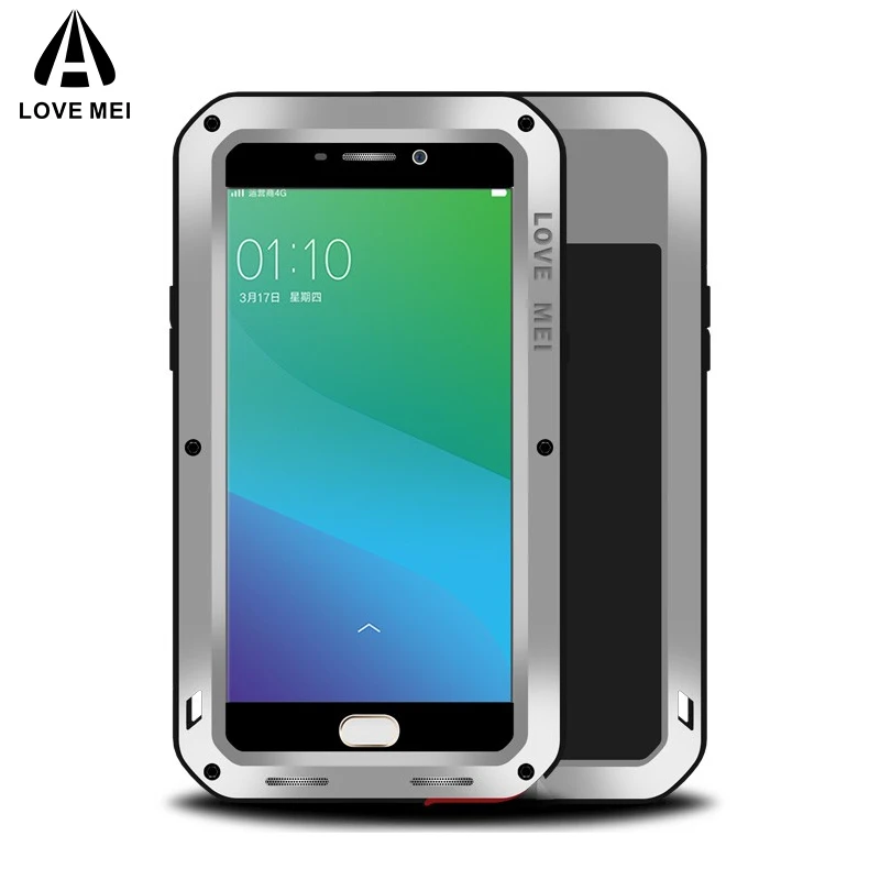 

LOVE MEI Aluminum Metal Case For OPPO R9 Plus Cover Powerful Armor Shockproof Life Waterproof Case For OPPO R9 Plus Coque Fundas