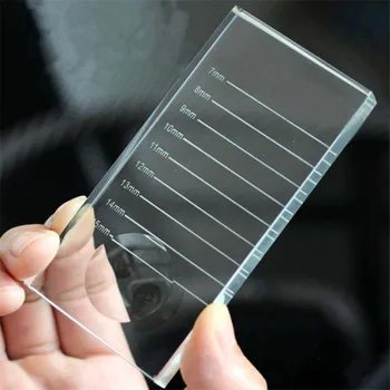 

1PCS Eyelash Extensions Crystal Glass Adhesive Glue Pallet Rectangle Scale False Eyelash Glass Holder Transparent Makeup Tool