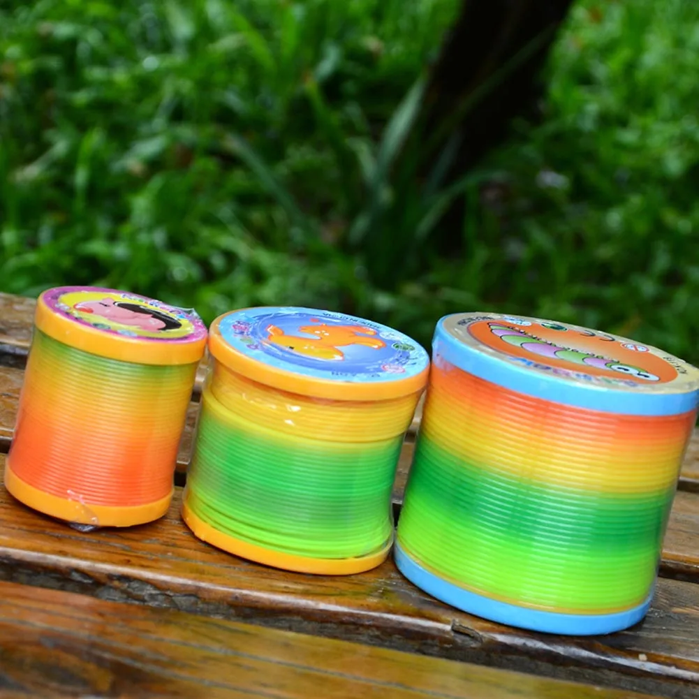 

1Pc Toys Colorful Rainbow Circle Folding Plastic Spring Coil Children's Creative Educational Toys