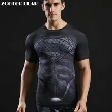 3D Супермен Футболка Фитнес Мужчины Camiseta Смешно личность футболка Сжатия Superhero Мужчины Тройники 2017 О-Образным Вырезом Топы ZOOTOP МЕДВЕДЬ