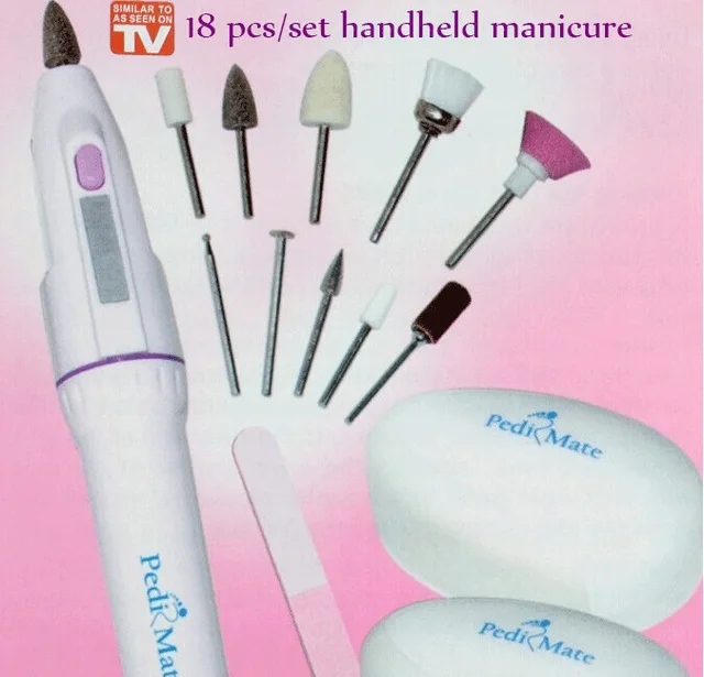 18pcs/set Handheld Pedi Mate Nail Tool Finger Foot Nail Electric