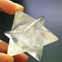 Natural Crystal Quartz Merkaba Stars Gemstone Unicursal Hexagram Great for Meditation Healing Positive Healing Balancing Set 2