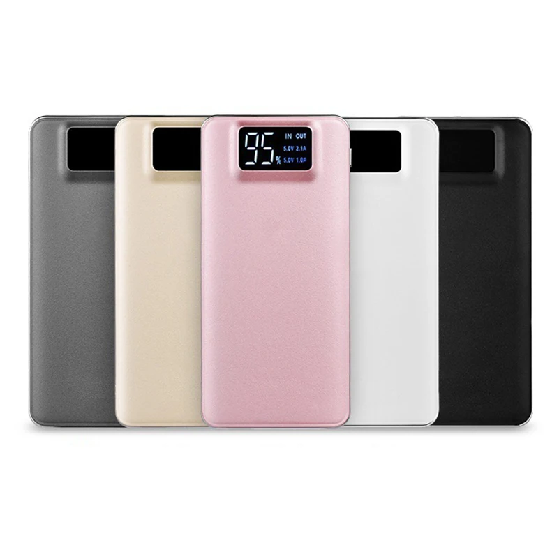 

20000mAh Ultra-thin Polymer Power Bank External Battery Bank With LED Light Display Fast Charger for Xiaomi Huawei Smart Phone