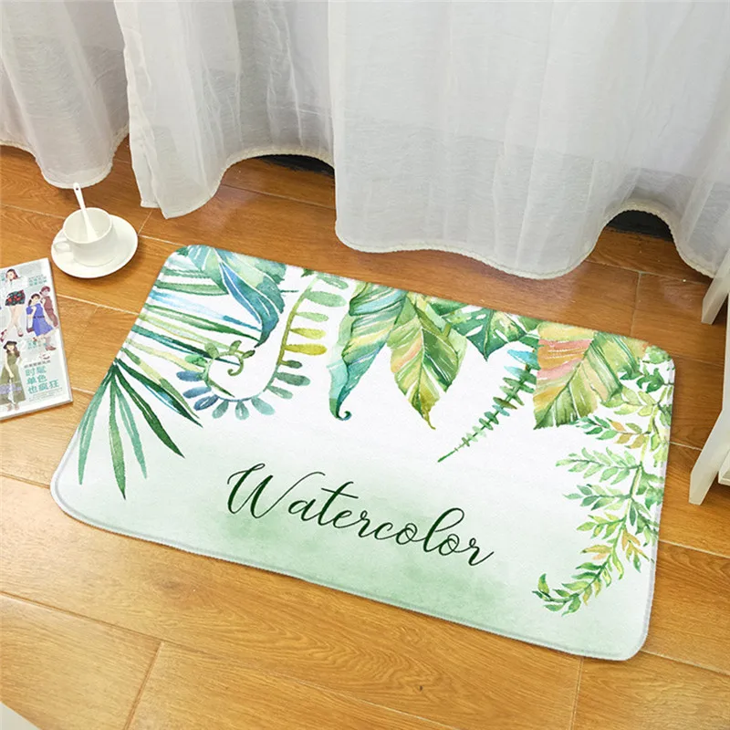 Тропические листья растений узор полиэстер коврик для ванной комнаты 40x60 см коврик для ванной комнаты коврик в ванную@ C