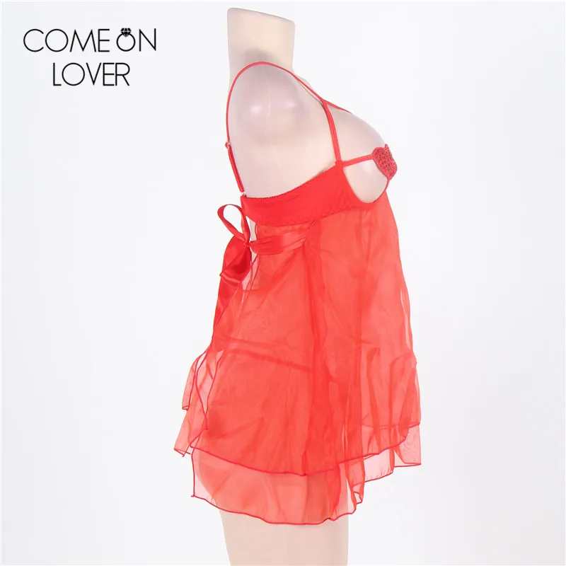 Женское нижнее белье Comeonlover Красное Нижнее размера плюс с открытой спиной ночная