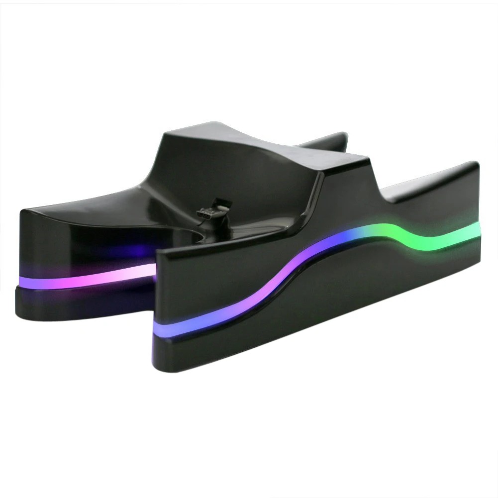 ALLOYSEED For Playstation 4 Gamepad LED Dual Charger Station Game Controller Power Supply Charging Charge Stand Dock Controller ALLOYSEED For Playstation 4 Gamepad LED Dual Charger Station Game Controller Power Supply Charging Charge Stand Dock Controller