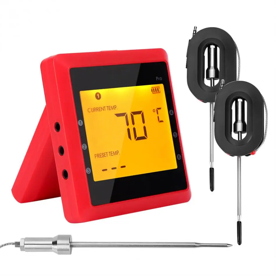

Digital Meat Thermometer Bluetooth Wireless BBQ Oven Cooking Tools Barbecue Thermometer 2 Stainless Probe and Temperature Alarm