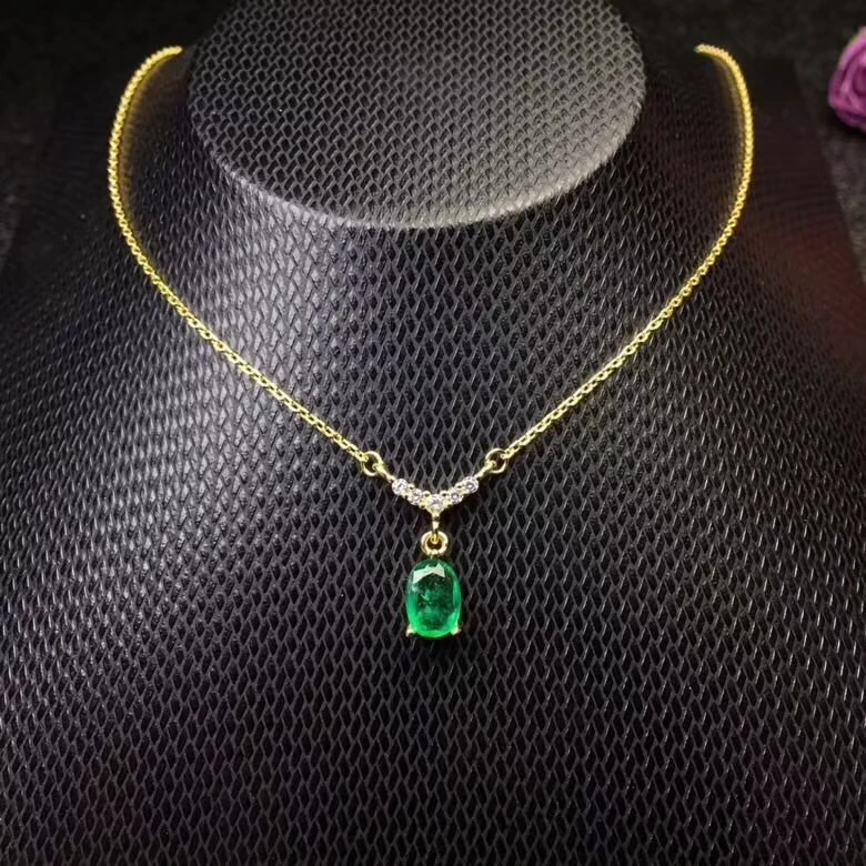 NaturalgreenemeraldgemNecklaceNaturalgemstonePendantNecklace