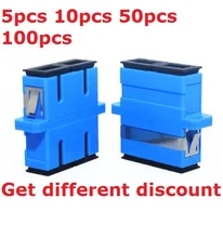 

QIALAN 5pcs 10pcs 50pcs 100pcs SC/UPC Duplex Single mode Plastic Fiber Optic Adapter, Fiber Optic Connector