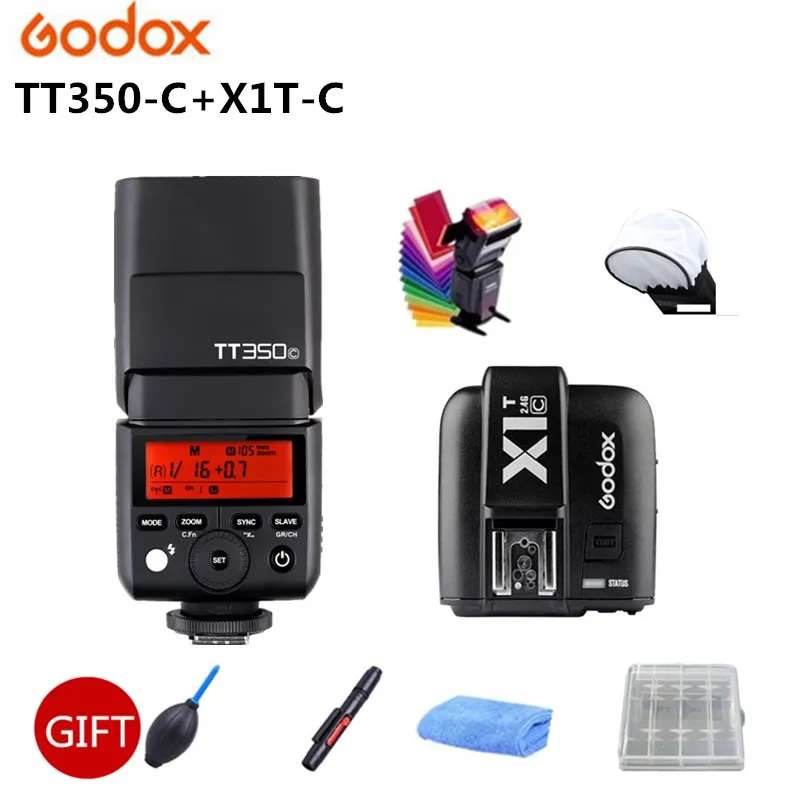 Вспышка Godox TT350C DC flitser GN36 2,4G ttl вспышка Speedlite+ X1T-C триггер для камеры Canon 500d 450d 7d 5d Mark III - Цвет: TT350C  X1T-C