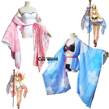 

FGO Fate Grand Order Ibaraki Doji Summer Yukata Swimsuit Swimwear Bathing Suit Bikini Outfit Anime Cosplay Costumes