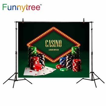 

Funnytree backgrounds for photography studio casino Chips party playing card professional backdrop photocall photobooth prop