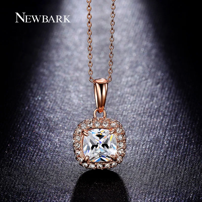 font b NEWBARK b font font b Necklaces b font Pendant Princess Cut Big Cubic