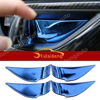 

4pcs For Subaru XV 2018-2019 Blue/Black/Silver titanium Interior Door Handle bowl Panel cover Trim Car Styling Accessories