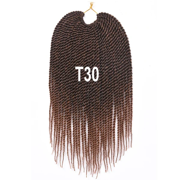 TOMO Продукты для волос 14 дюймов 30 прядей/упаковка Омбре синтетические крючком Bradis волосы Senegalese завивка, плетение волос для наращивания - Цвет: T1B/30