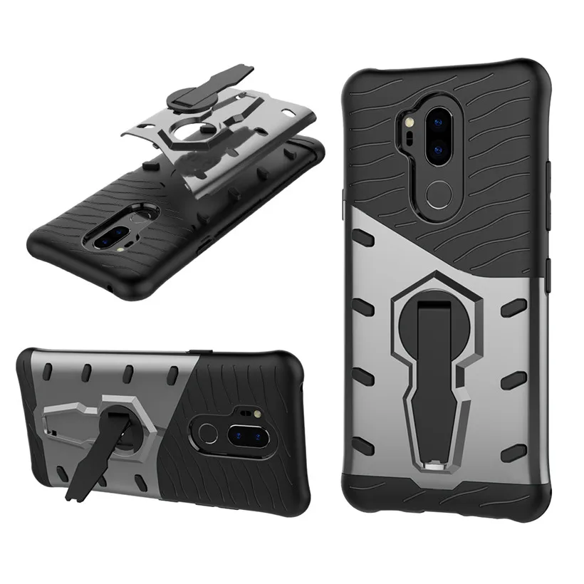 

HEMASOLY Case For LG G7 Case Armor For LG G7 Case Heavy Duty Protection 360 Degree Rotate Kickstand Case 6.2 Inch