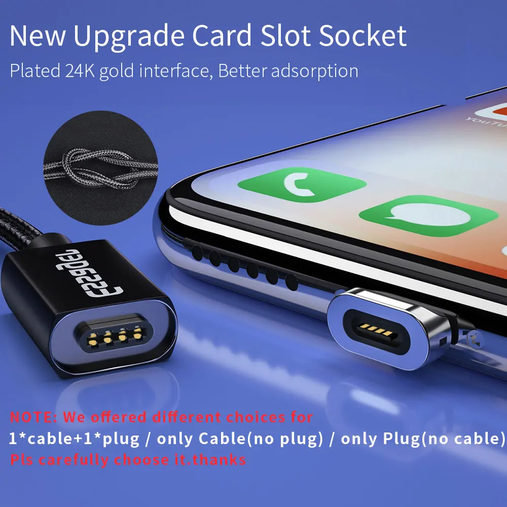 Essager Magnetic Micro USB Cable For iPhone Samsung Type-c Charging Charge Magnet Charger Adapter USB Type C Mobile Phone Cables