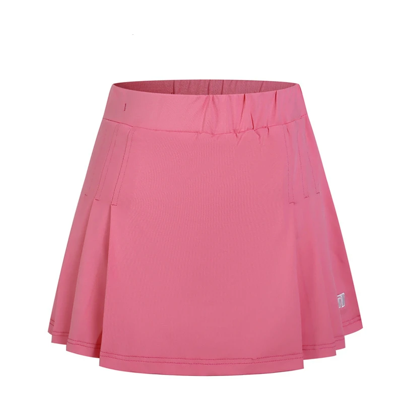 Rose Red Женские спортивные юбки для тенниса, юбки для бадминтона, дышащие, быстросохнущие, эластичная талия, одноцветная Спортивная юбка для тренировок - Цвет: Rose Red