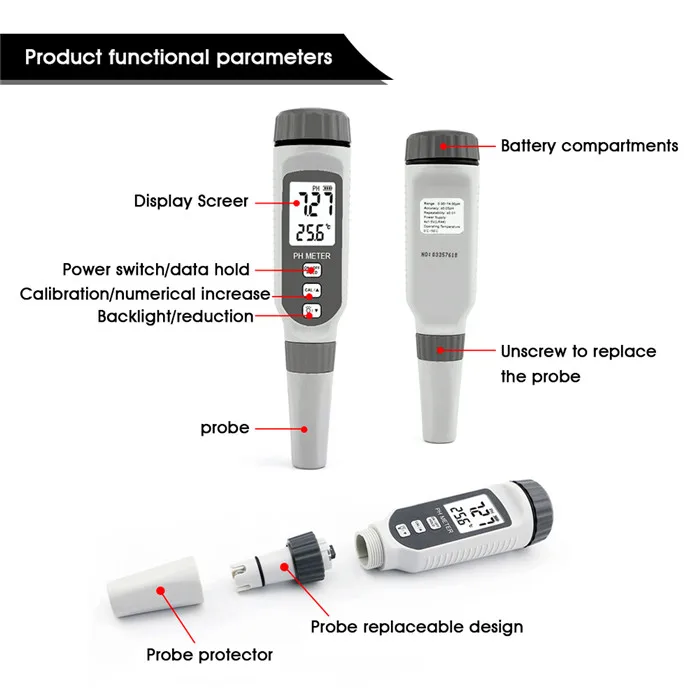 Рн тестер Датчик качества воды аквариум бассейн качество воды тестирование ручка чистоты воды фильтр точный монитор промышленный PHMeter