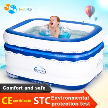 

Sallei Square Inflatable Baby Swimming Pool Baby Thickening Swimming Bucket Infant Ploughboys Ocean Ball Pool