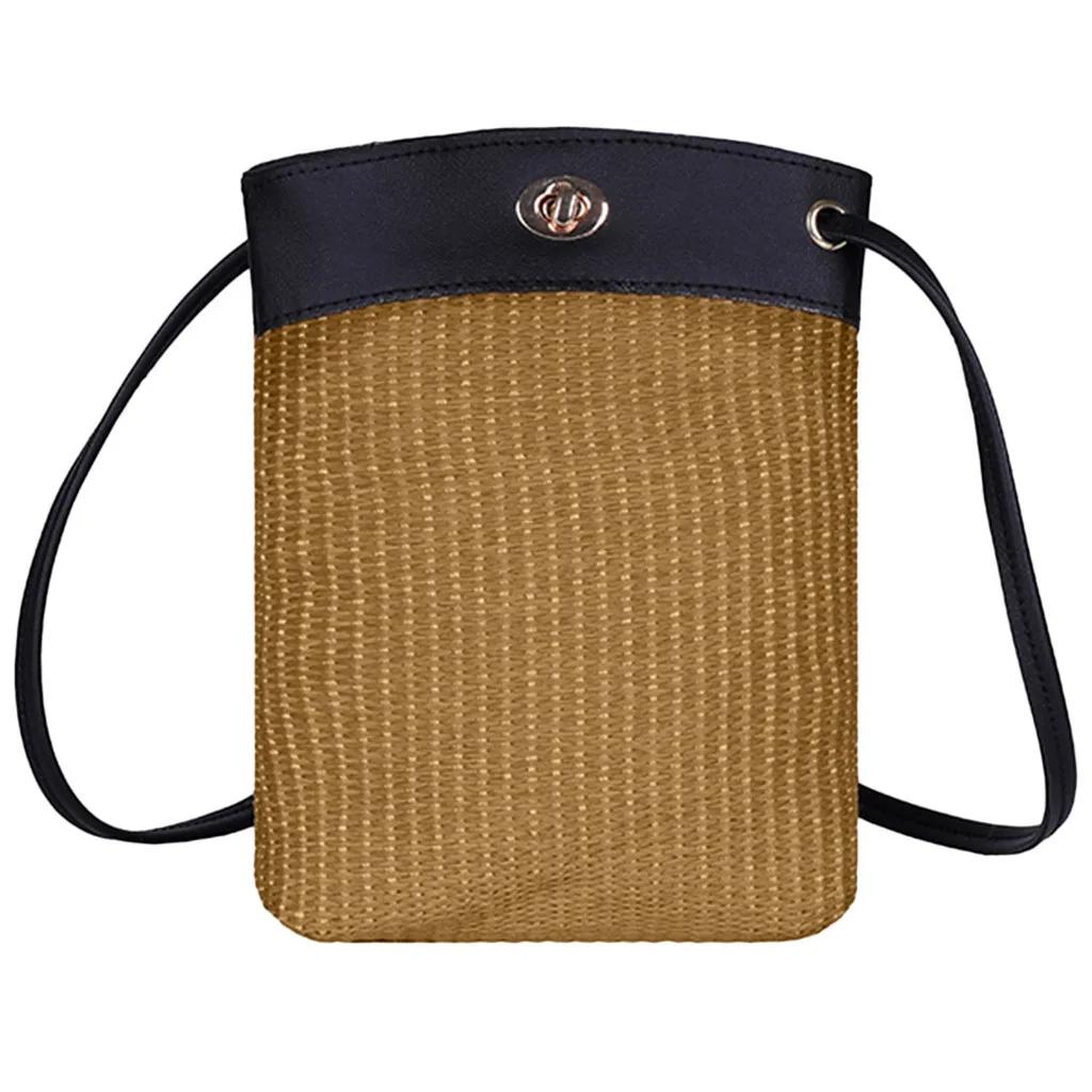 

Fashion Women Outdoor Weaving Turn Lock Messenger Bag Shoulder Bag Phone Bag