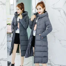 2018 winter new style long cotton dress Korean version slim slim feather down Cotton Dress Lady coat
