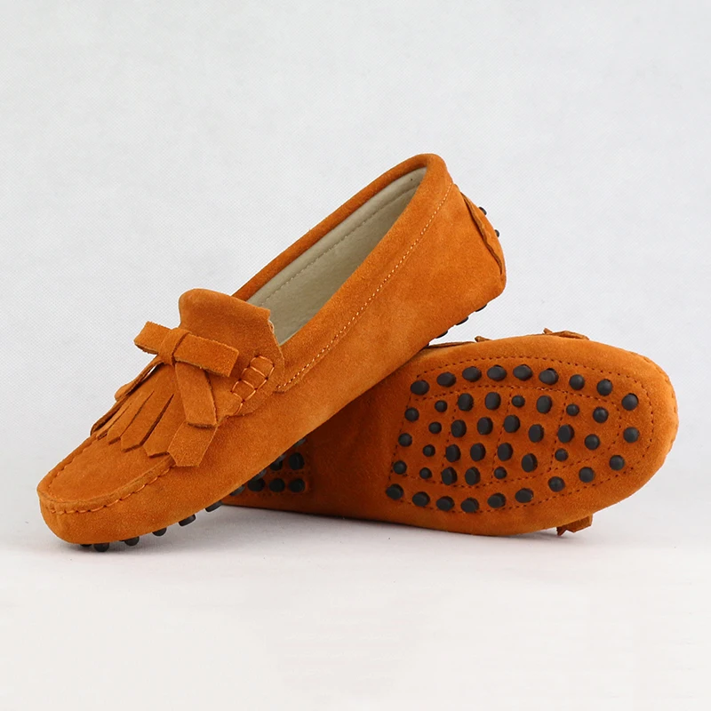 Женская обувь натуральная кожа Для женщин на плоской подошве, обувь, мягкие мокасины женская обувь Туфли без каблуков повседневные лоферы; модная женская обувь для вождения