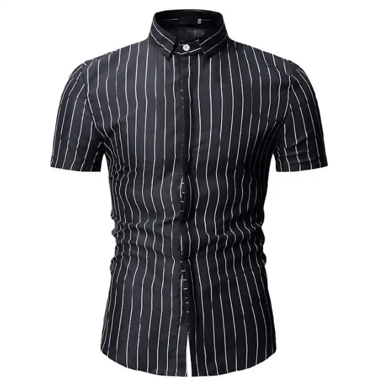 Новые летние мужские рубашки с коротким рукавом slim Fit Camisa Masculina Повседневное мужские рубашки Социальное модные Chemise homme M-3XL