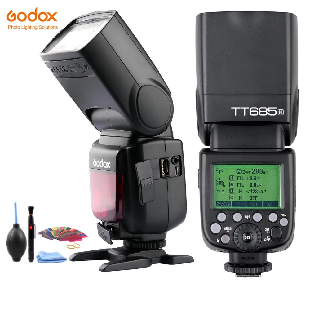 Godox TT685N 2,4G Беспроводная HSS 1/8000s i-ttl GN60 вспышка XPro-N триггер для Nikon D800 D700 D7100 D5200 D5000 D810 - Цвет: 1xTT685N