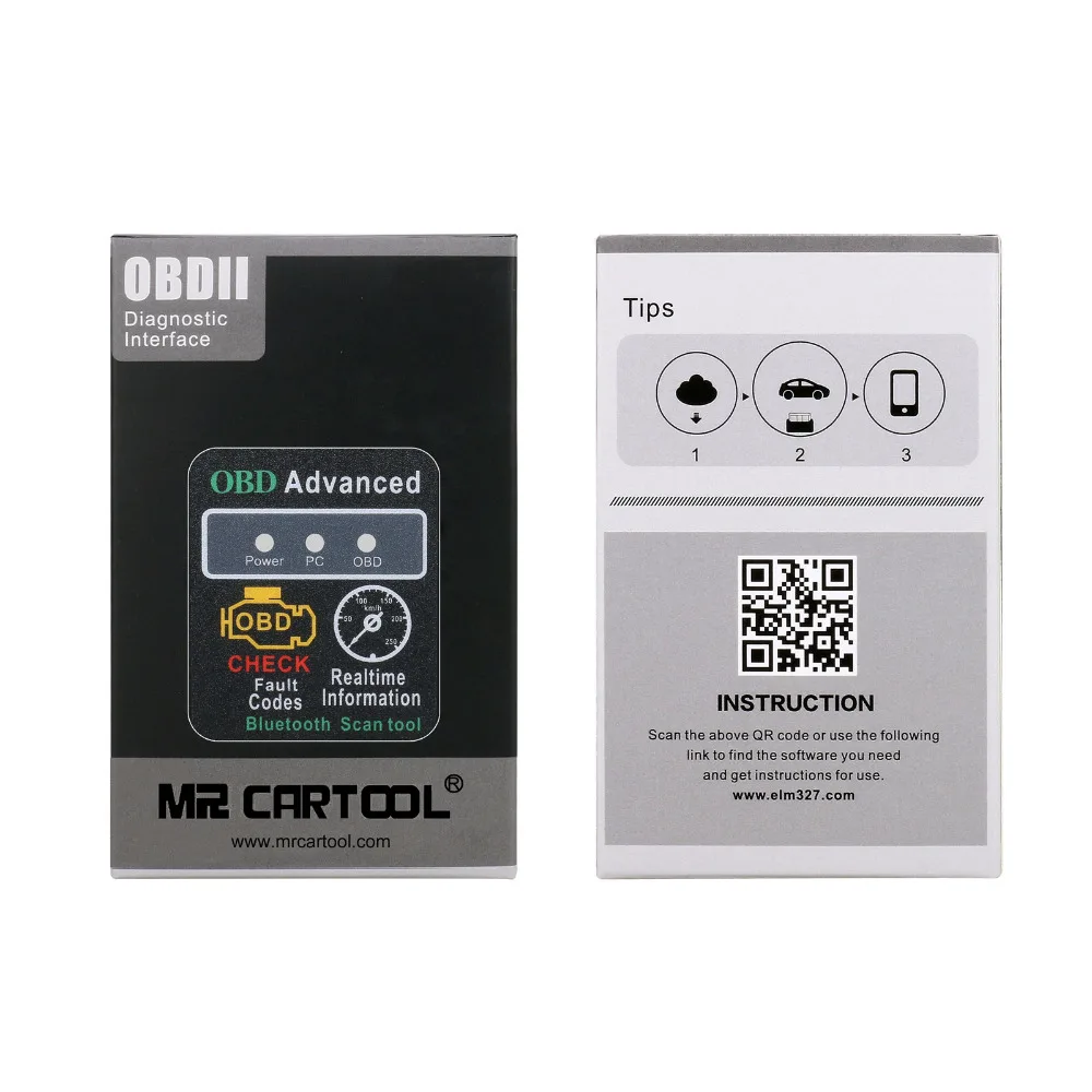 Mr Cartool OBD 2 ELM327 V1.5 Bluetooth OBD2 II автомобильный вяз 327 Авто подключению CAN шины адаптер