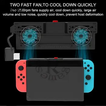 

PG-9155 Dual Fan Cooling With Dustproof Holder Stand Back Cover Host Heat Dissipation For Nintendo NS Switch Dual Mode Radiator