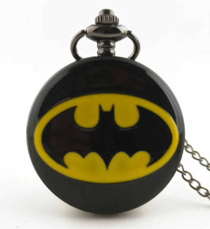 Популярные подарки для детей Малыш мальчик прохладно Бэтмен кварцевые часы комиксов карманные часы мужской часы Цепочки и ожерелья