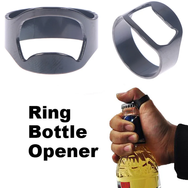 

1PC Stainless Steel Finger Ring Beer Bottle Opener Creative Bar Tools Drinks Cap Openers Kitchen Accessories