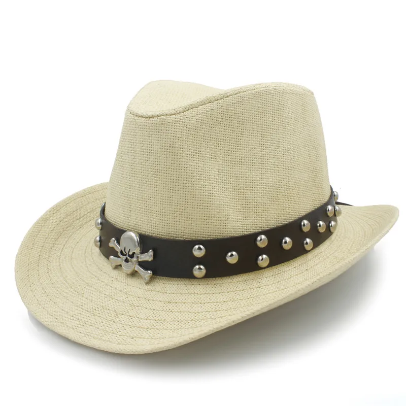 Модная Ковбойская Женская и мужская соломенная западная ковбойская шляпа с закаткой летняя ковбойская шляпа от солнца шляпы сомбреро хорошая упаковка размер 58 см - Цвет: Straw Yellow