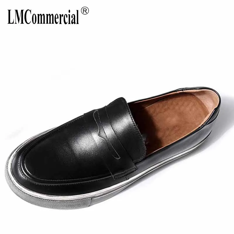 

spring autumn summer British retro all-match cowhide breathable men's loafer shoes Genuine leather flat casual shoes lazy male