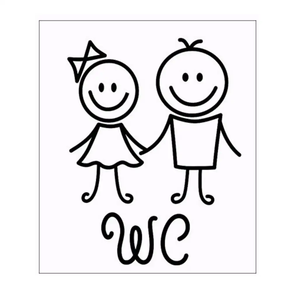 Washroom Easy Apply Pvc Cute Self Adhesive Removable Door Sticker Girl Boy Wc Waterproof Cartoon Toilet Home Bathroom Reusable Door Stickers Aliexpress