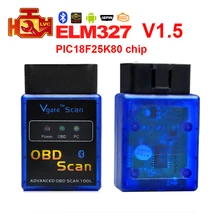 A+ качество супер ELM 327 мини ELM327 V1.5 Bluetooth PIC18F25K80 чип OBD2 OBDII считыватель кодов диагностический инструмент Авто OBD 2 сканер