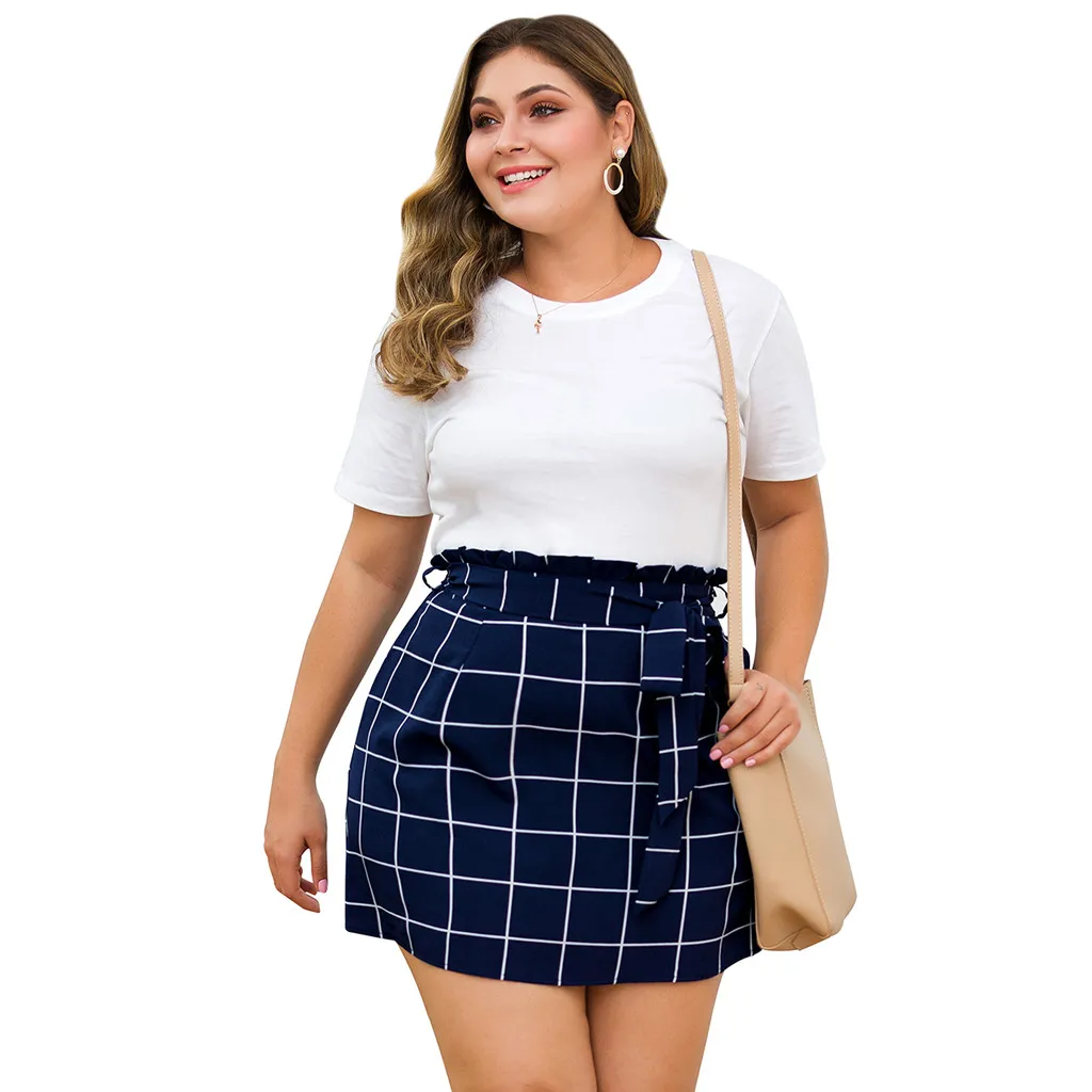 

Female High Waisted Vintage Navy Plaid Cotton A-line Mini Skirts School Girl Navy Check Print Short Skirts Autumn Skirts
