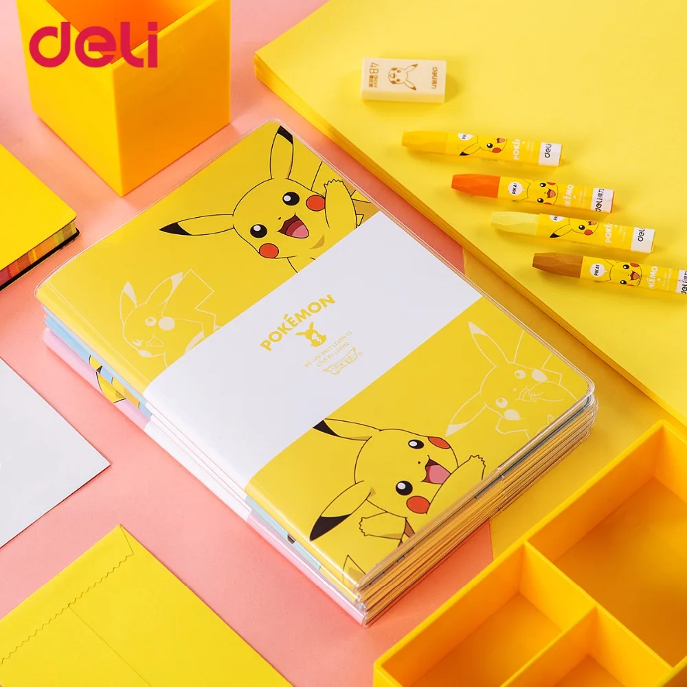 Deli pokemon cute водонепроницаемый чехол из ПВХ записная книжка pikachu журнал план kawaii