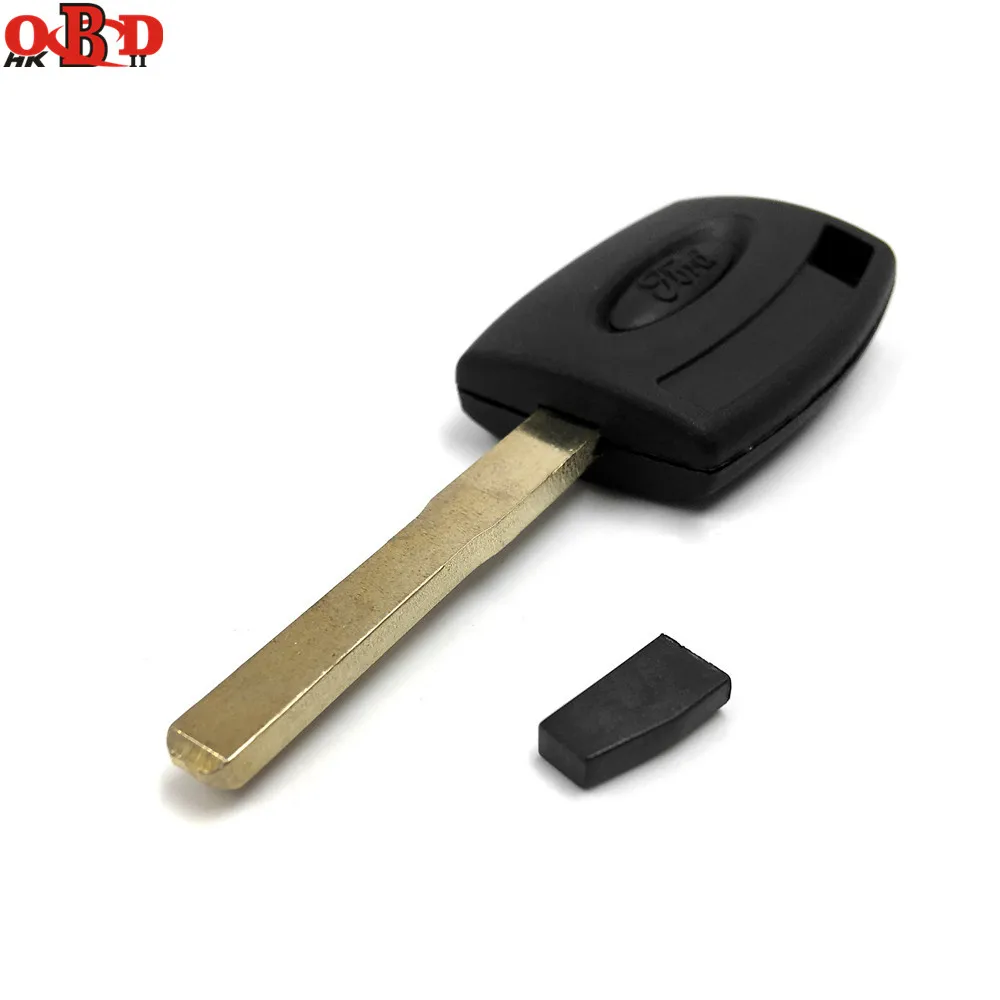 

HKOBDII Wholesale Blank Key Case/Flip Car Key Shell/Transponder key Cover with 4D63 chip for Ford Focus