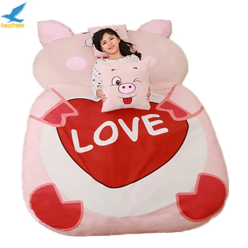 Fancytrader-Giant-Stuffed-Animal-Pig-Bed-Soft-Plush-Beanbag-Mattress-Sofa-Mat