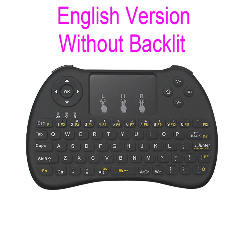 WooYi H9 2,4 ГГц Беспроводная мини клавиатура Air mouse с RGB подсветкой сенсорная панель для Android Google tv Box TZ P9 i8 русская версия - Цвет: English No Backlit