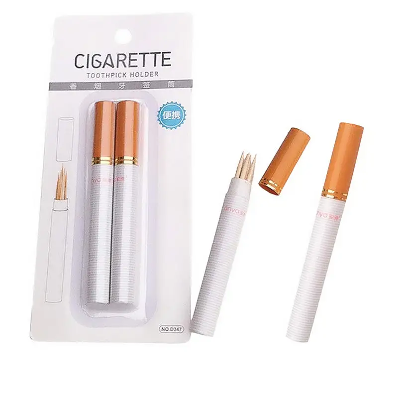 

Two Sticks Outdoor Portable Cigarette Shape Secret Stash Diversion Pill Box Toothpick Holder Toothpick Container Case houders @C