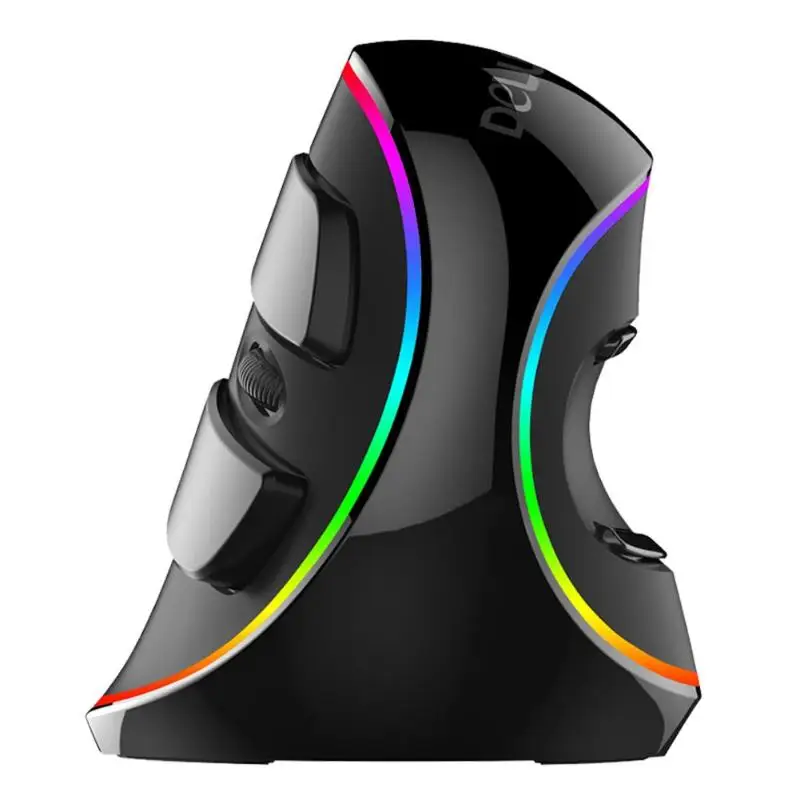 cheap Delux M618 PLUS 4000 DPI Optical RGB Right Hand Vertical Gaming Wired Mouse Low Voltage Alarm Anti skid and Anti sweat