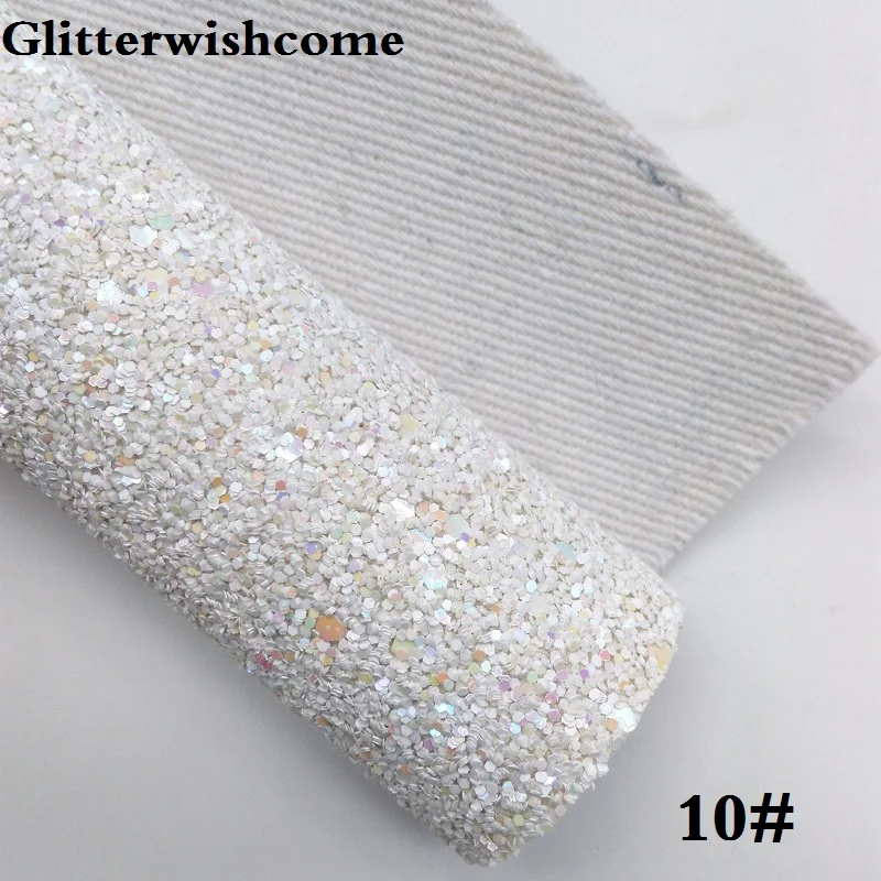 Glitterwishcome 21X29 см A4 размер винил для луков с эффектом блестящей кожи Ткань Винил для луков, GM109A - Цвет: 10