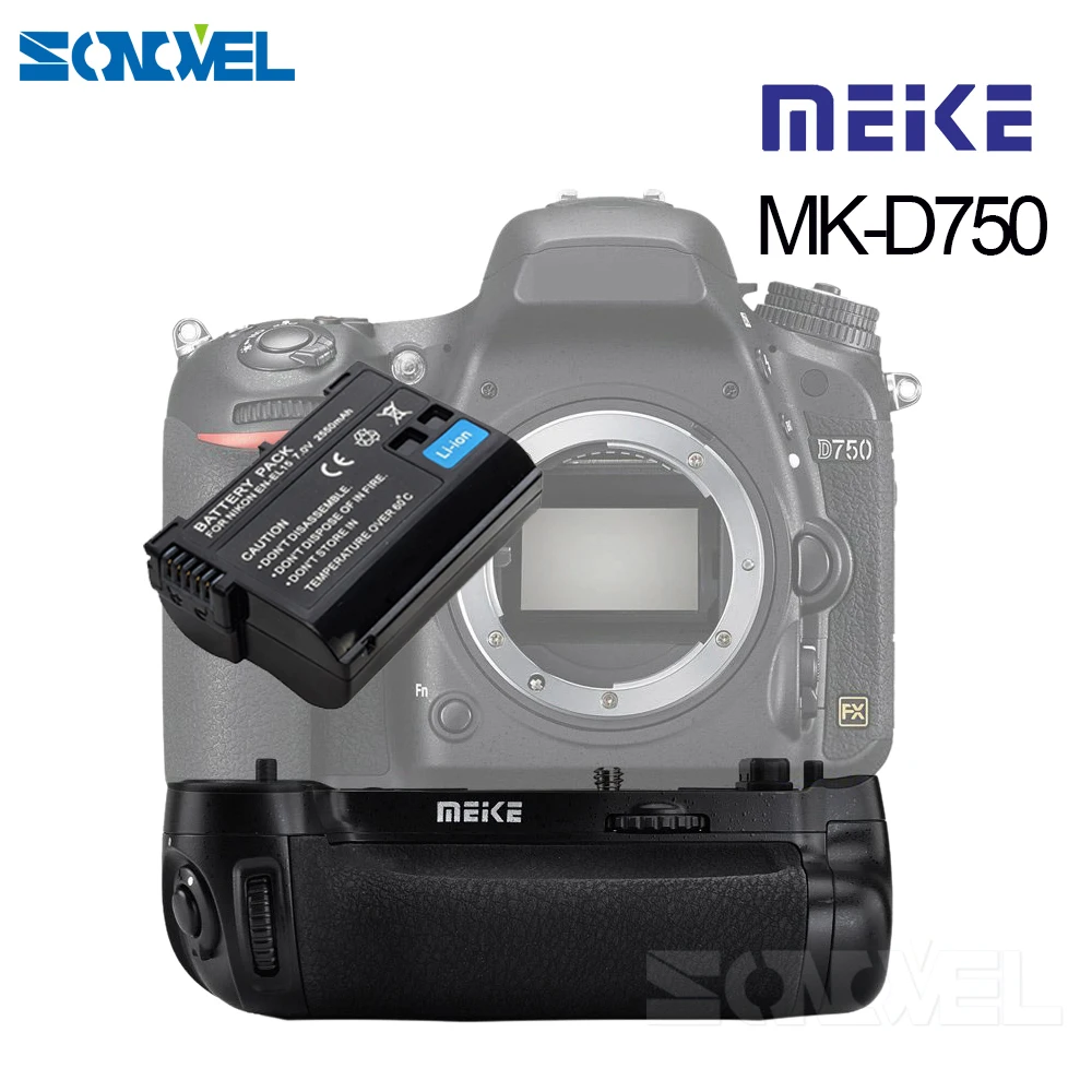 Оригинальный аккумулятор для зеркальной камеры Nikon D750|meike mk-d750|battery gripbattery pack grip |