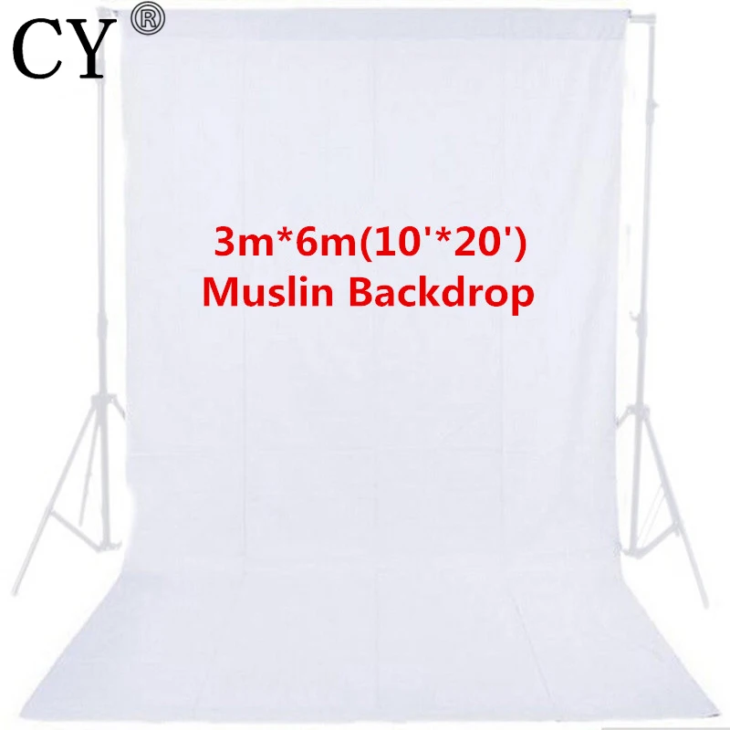 CY High Quality Photo Studio 10ft x 20ft 3mx6m Solid White Muslin