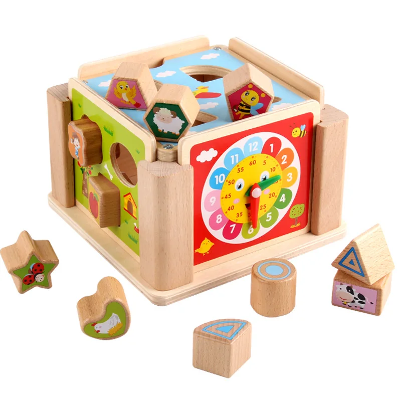 

NEW Baby puzzle geometry cognitive matching toy Children's wooden toys early education multifunctional color intelligence toys