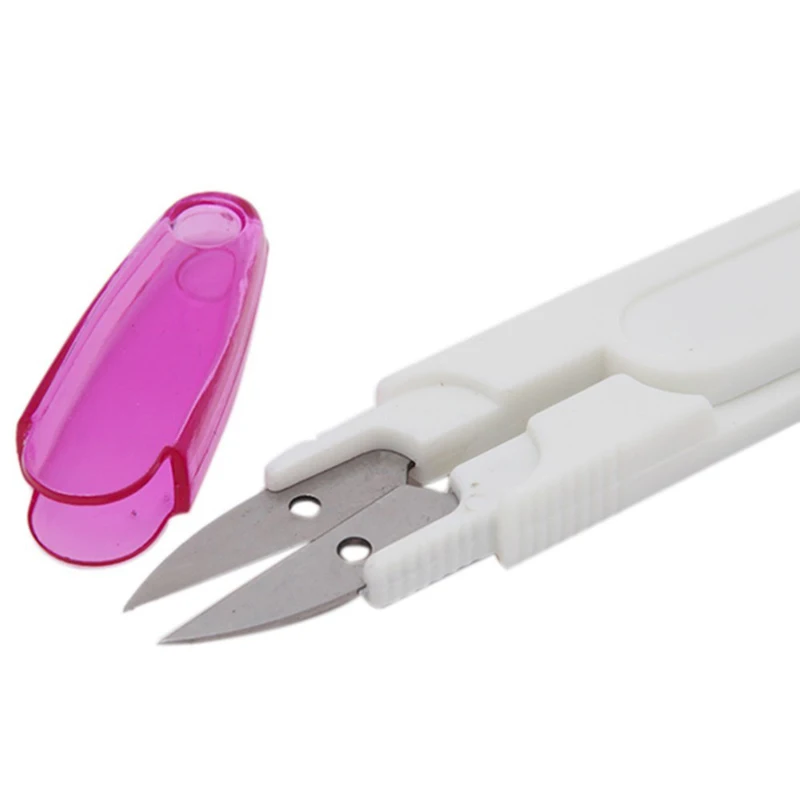 Пластиковые ручки безопасности крышка швейные ножницы нить вышивка крестом резак переносной резак мини пружина U форма Ножницы