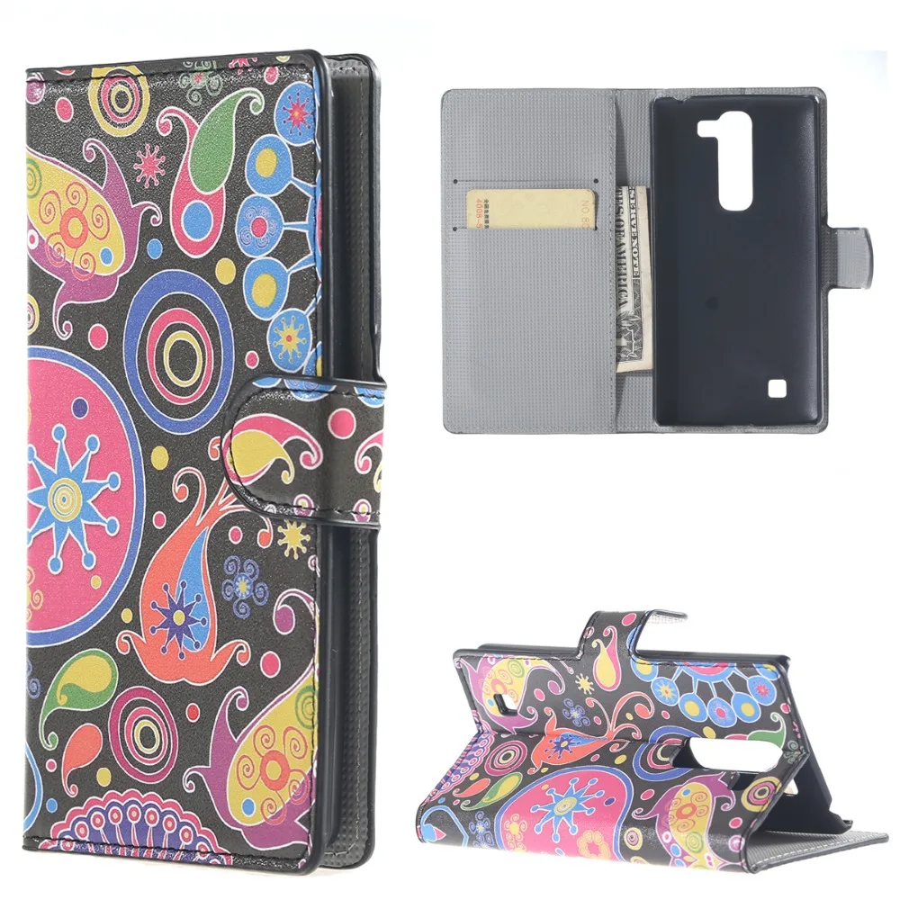 new PU leather phone case for LG G4 mini cover flip wallet card Protective shell beautiful mermaid design pattern |